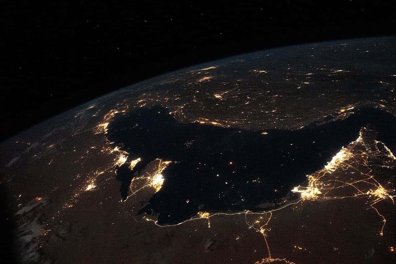 The Persian Gulf at night, from the International Space Station — file photo