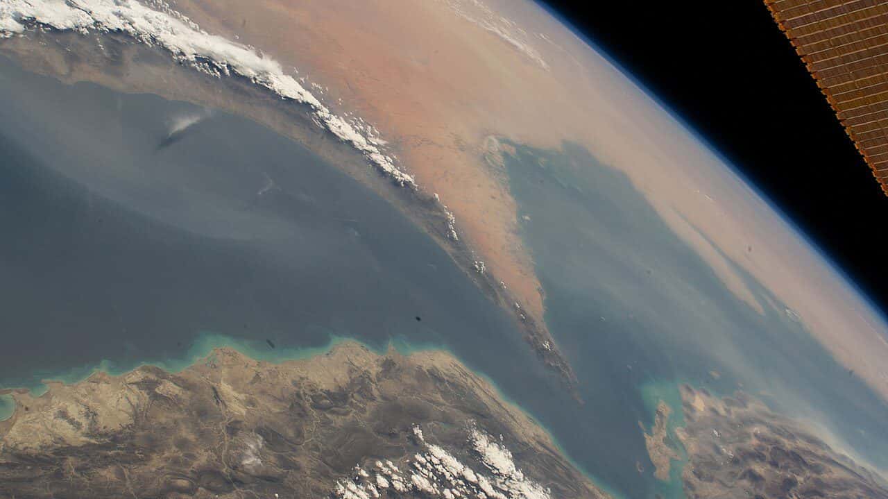 The Strait of Hormuz, from the International Space Station — file photo